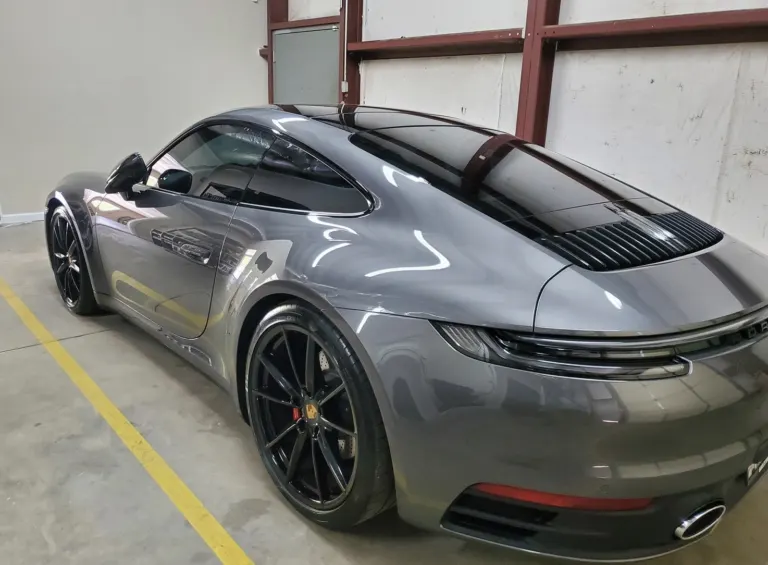 Gray Porsche 911 in the shop