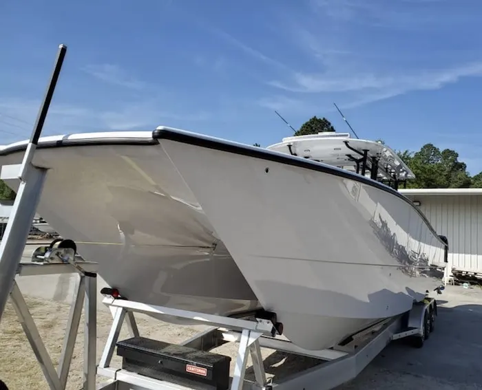 White boat hull